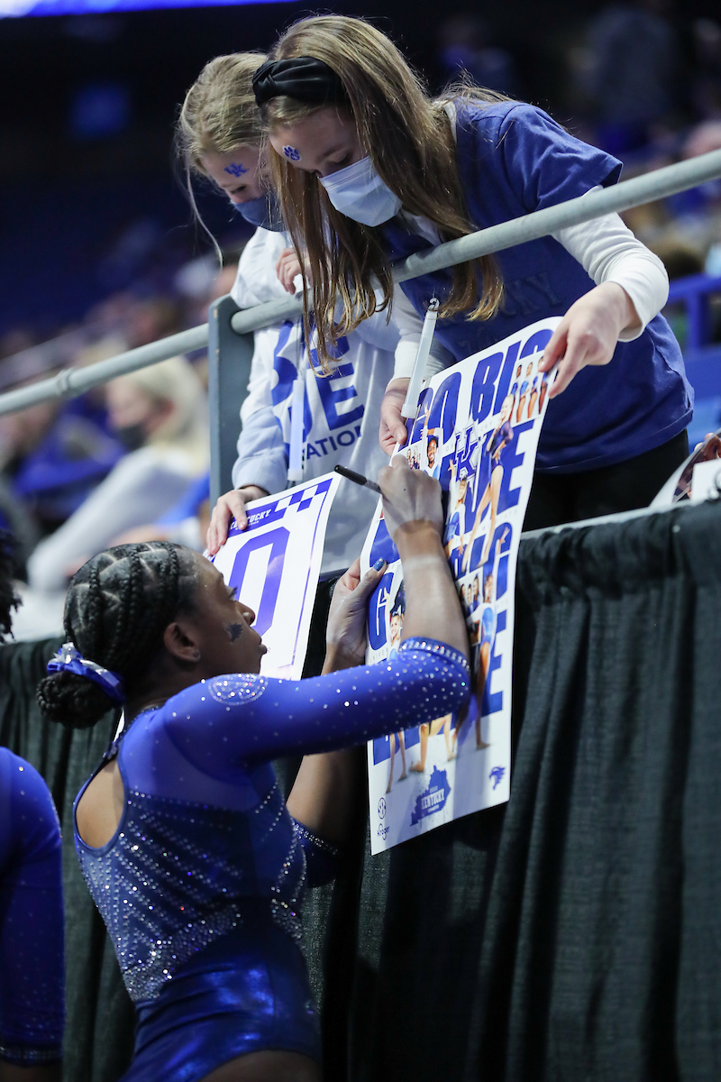 Kentucky beats Ball State, 196.525-194.750.

Photo by Tommy Quarles | UK Athletics