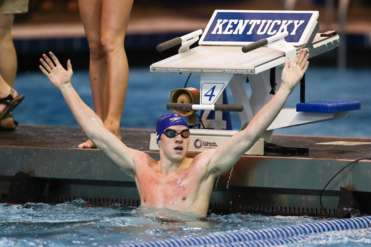 The UK men's and women's swim and drive teams beat Louisville on Senior Day at the Lancaster Aquatic Center on Saturday, January 26, 2019.

Photo by Elliott Hess | UK Athletics