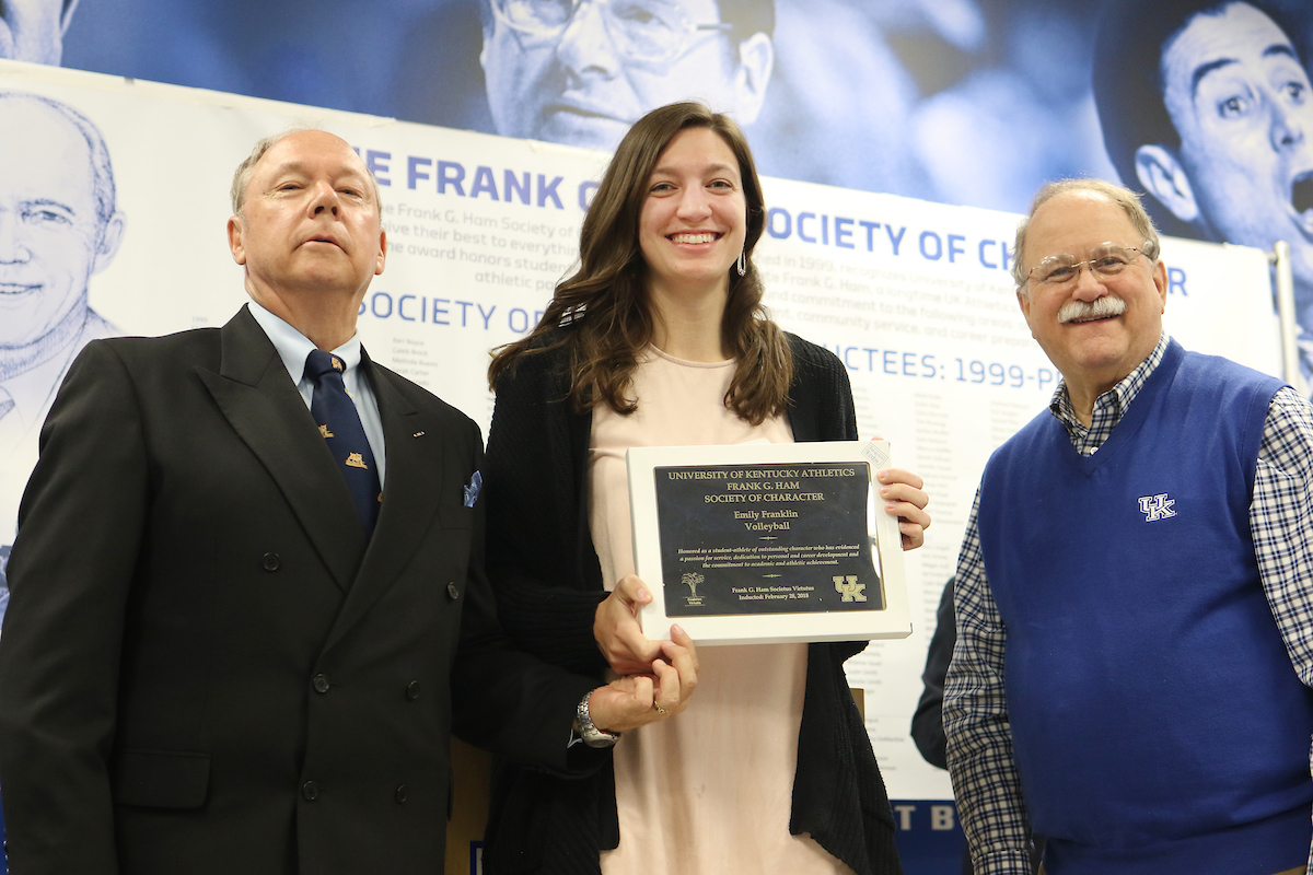 Emily Franklin.

Frank G. Hamm Society of Character 2018.

Photo by Quinn Foster I UK Athletics