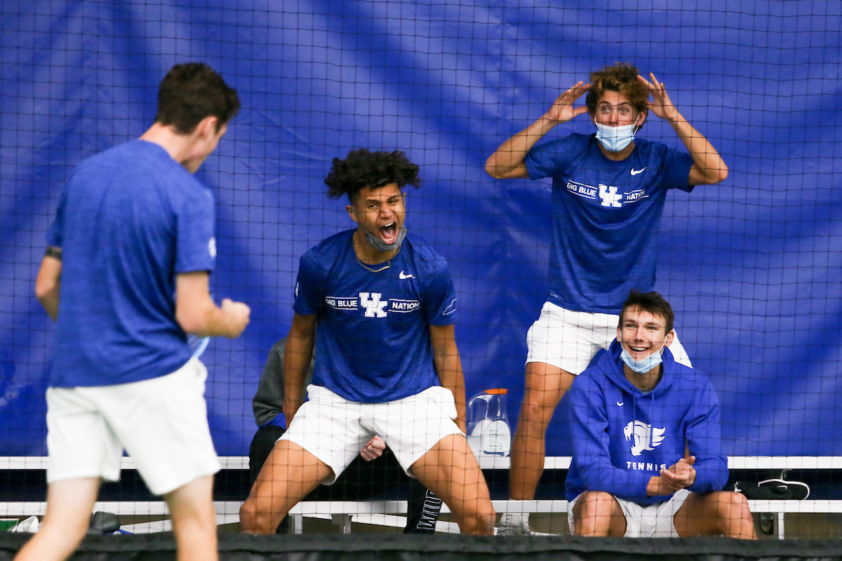 Gabriel Diallo, Liam Draxl, and Cesar Bourgois.

Kentucky beats Illinois State.

Photo by Hannah Phillips | UK Athletics