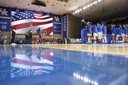 National Anthem. 

The UK women's basketball team falls to South Carolina.

Photo by Eddie Justice | UK Athletics
