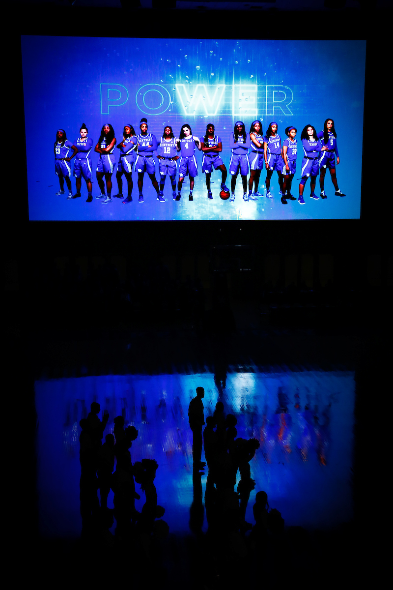 Intros.

UK women's basketball beat Southern 91-41.

Photo by Eddie Justice | UK Athletics