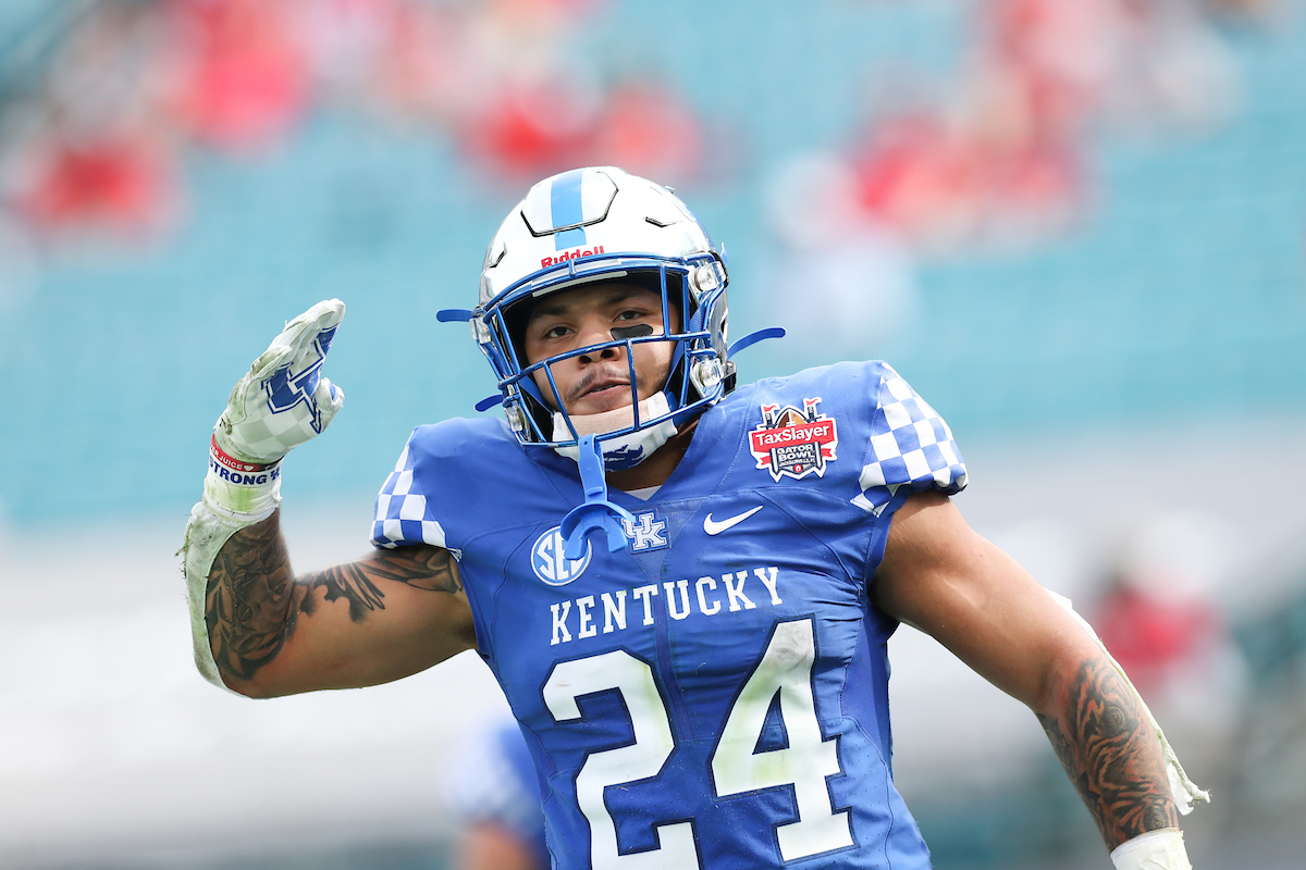 CHRIS RODRIGUEZ JR.

Kentucky beats NC State, 23-21, to win the TaxSlayer Gator Bowl.

Photo by Elliott Hess | UK Athletics