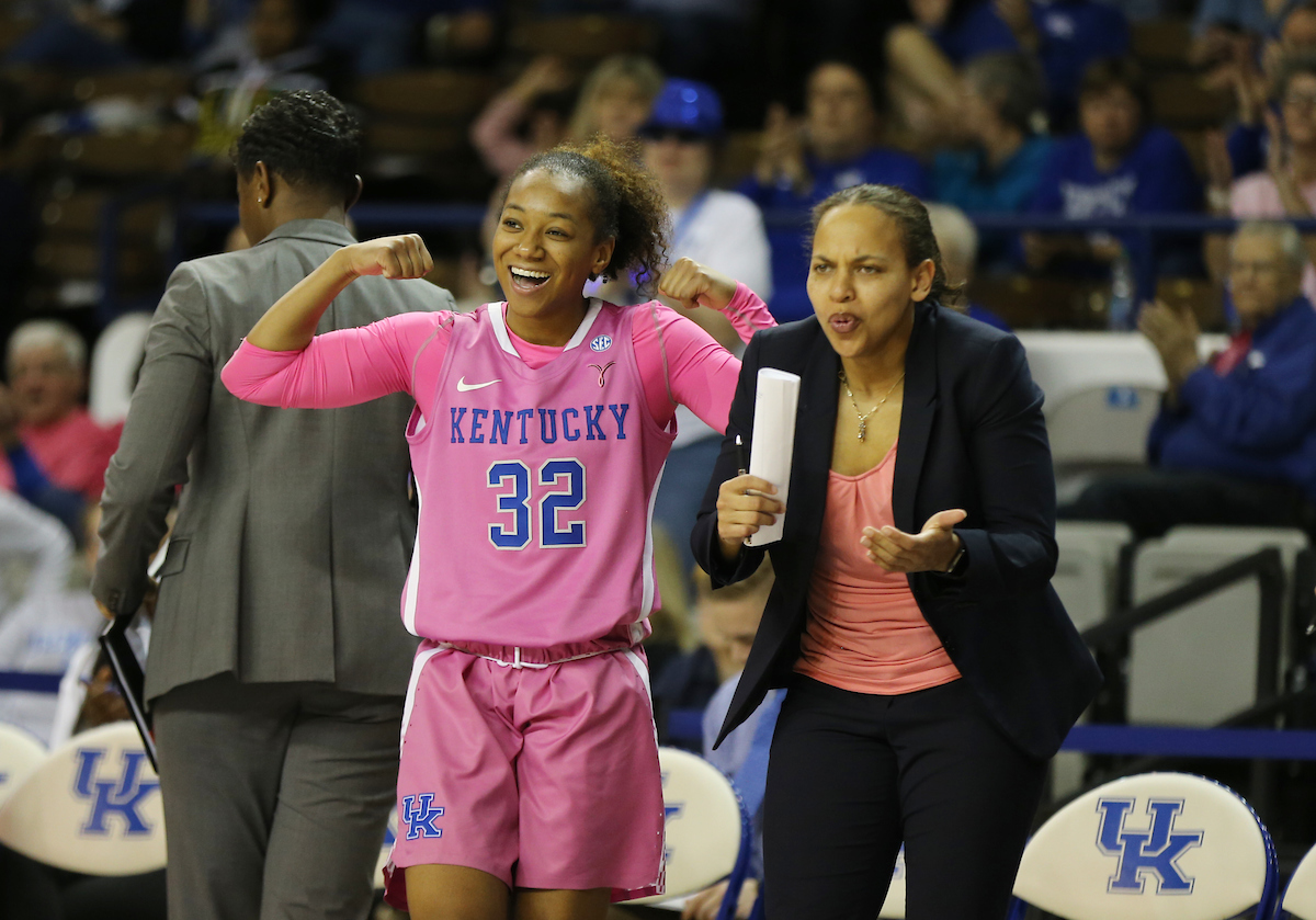 Amber Smith, Jaida Roper

The University of Kentucky women's basketball beat Arkansas on Thursday, February 15, 2018 at Memorial Coliseum.

Photo by Britney Howard | UK Athletics