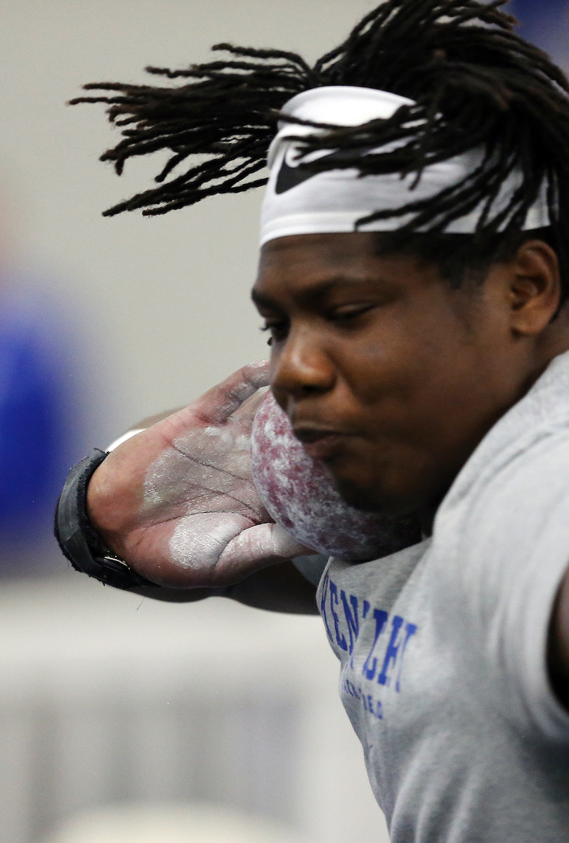 Charles Lenford

The University of Kentucky Track and Field Team hosts the Kentucky Invitational on Saturday, January 13, 2018 at Nutter Field House. 

Photo by Britney Howard | UK Athletics