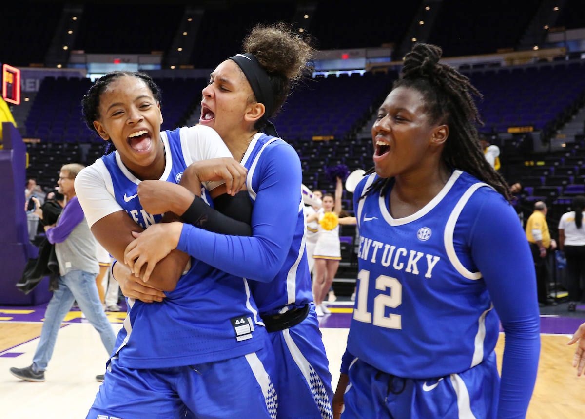 KeKe McKinney, LaShae Halsel, Amanda Paschal

Kentucky Women's Basketball beat LSU 64-60. 

Photo by Britney Howard  | UK Athletics