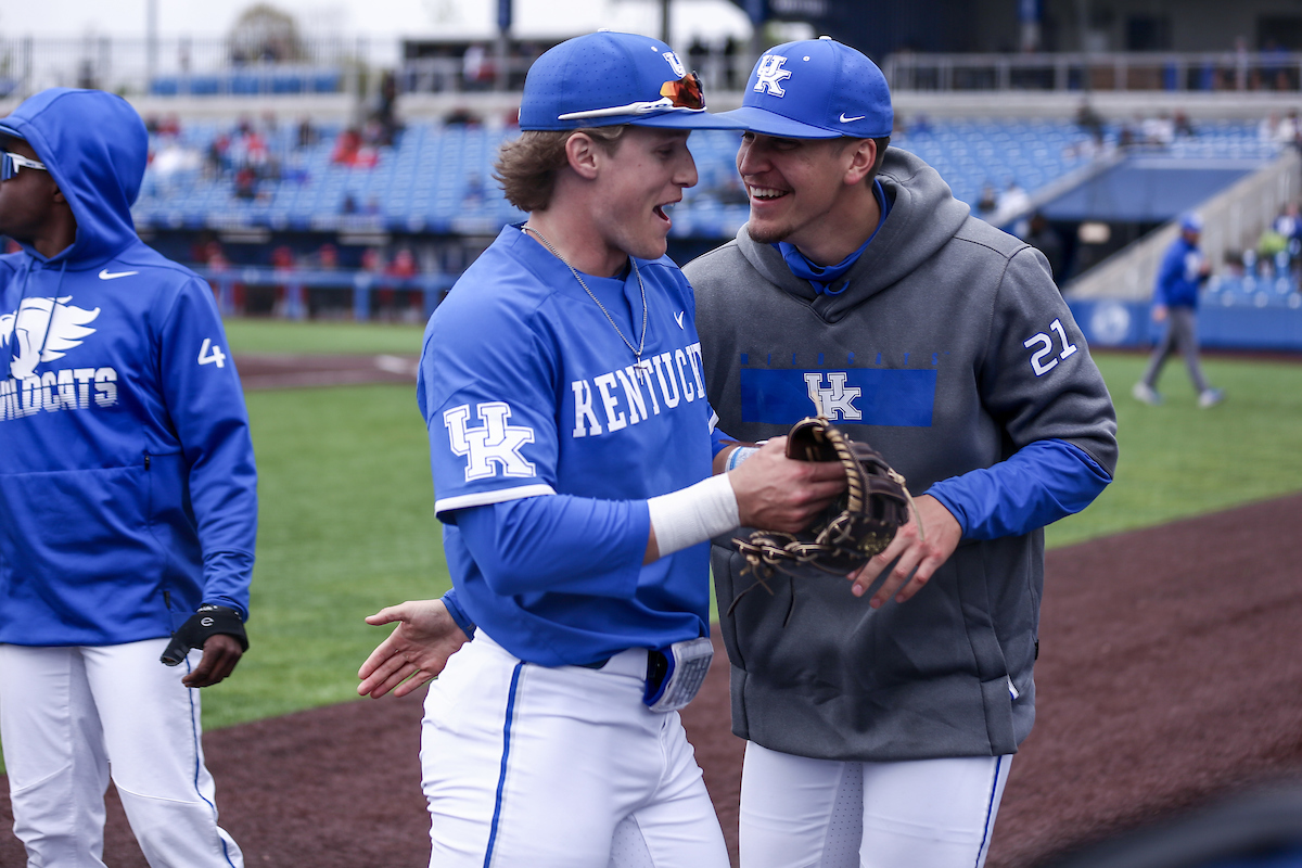 John Rhodes and Wyatt Hudepohl.

Kentucky beats Alabama 5 - 2.

Photo by Sarah Caputi | UK Athletics