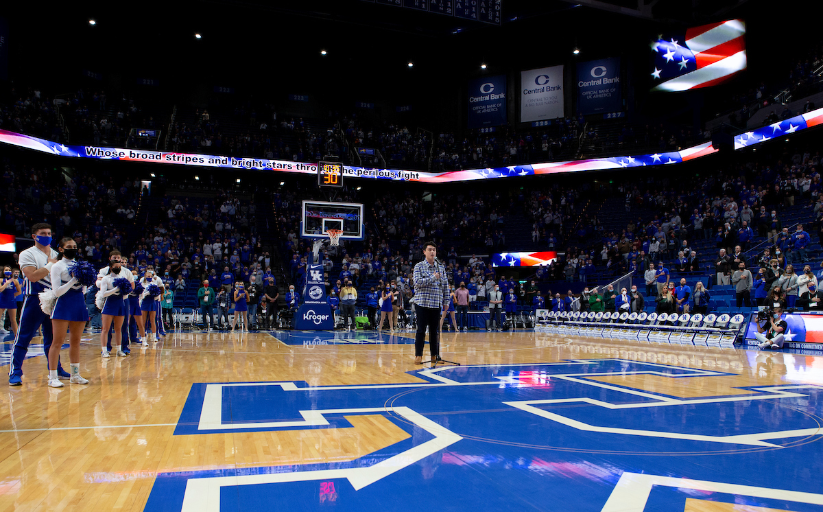 National Anthem. 

Kentucky beat Ohio University 77-59.

Photo By Barry Westerman | UK Athletics