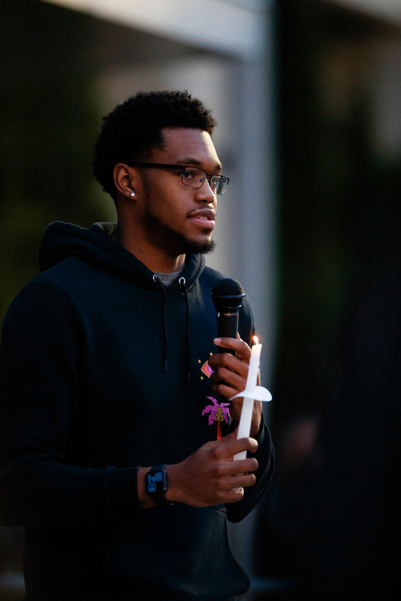 Keion Brooks Jr.

Terrence Clarke candlelight vigil.

Photo by Elliott Hess | UK Athletics