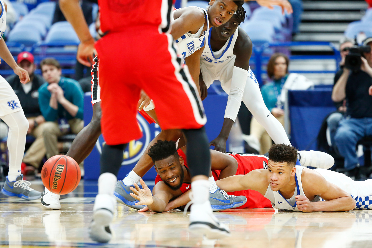 Kevin Knox.

The University of Kentucky men's basketball team beat Georgia 62-49 in the quarterfinals of the 2018 SEC Men's Basketball Tournament at Scottrade Center in St. Louis, Mo., on Friday, March 9, 2018.

Photo by Chet White | UK Athletics