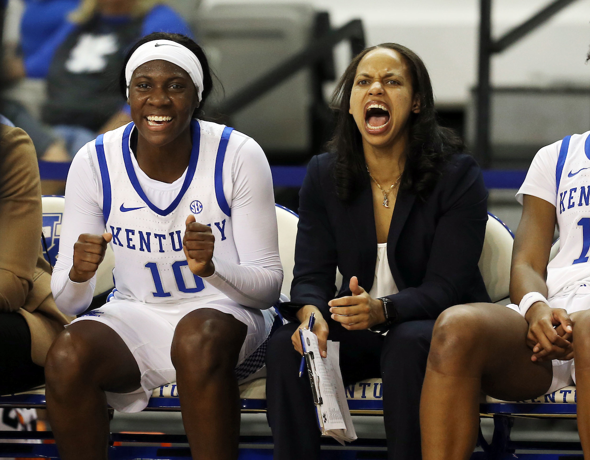 Rhyne Howard, Amber Smith

UK Women's Basketball beats Alabama State on Wednesday, November 7, 2018 .

Photo by Britney Howard | UK Athletics