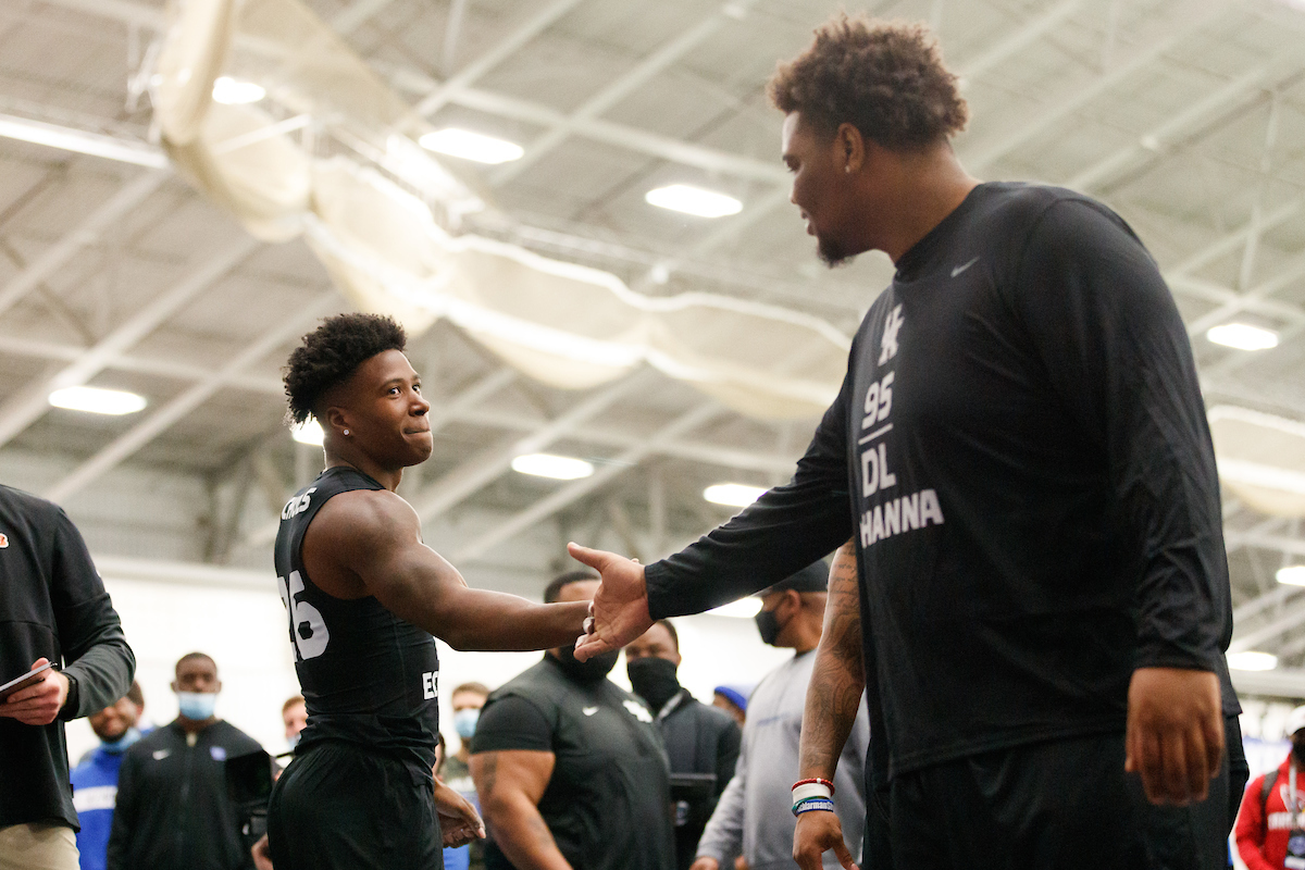 Brandin Echols. Quinton Bohanna.

Kentucky football Proday.

Photo by Elliott Hess | UK Athletics