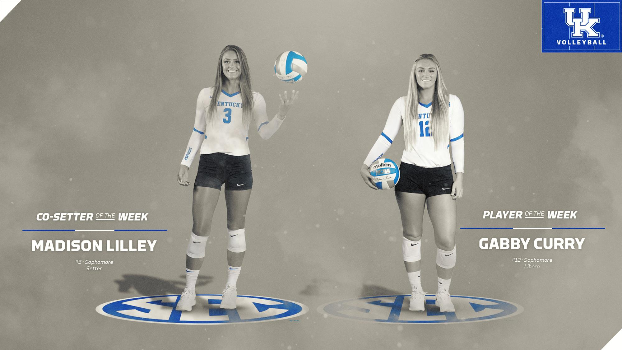 Gabby Curry Named SEC Player of the Week, Madison Lilley Co-Setter
