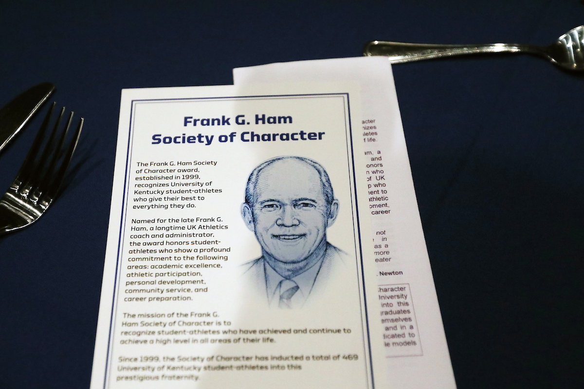 Frank G. Ham Society of Character induction.Photo by Quinn Foster | UK Athletics