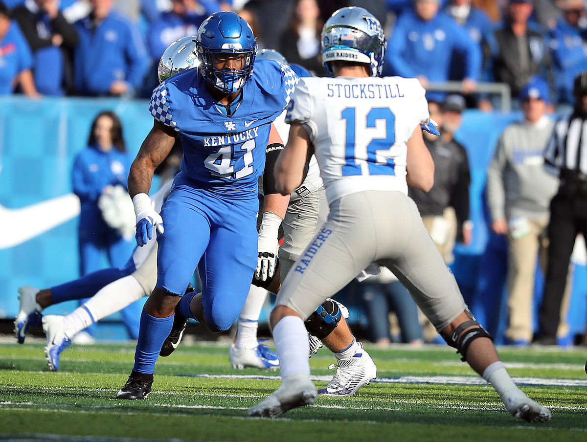Josh Allen

UK Football beats MTSU 34-23 on Senior Day at Kroger Field. 

Photo by Britney Howard | UK Athletics