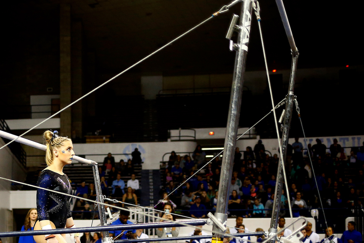 Hailey Poland.

The University of Kentucky gymnastics in action against Georgia on Friday, February 9th, 2018 at Memorial Coliseum in Lexington, Ky.

Photo by Quinn Foster I UK Athletics