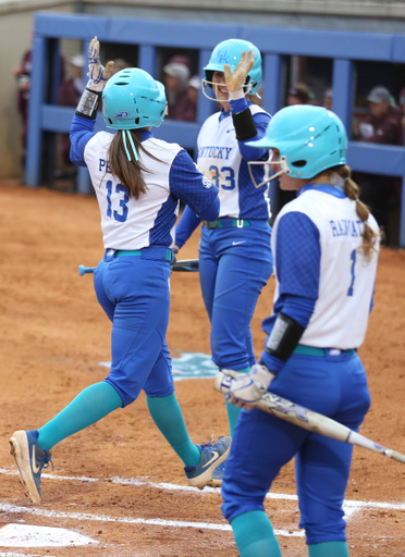 The UK softball team beat Mississippi State 8-0 on Friday, March 15, 2019.

Photo by Britney Howard | UK Athletics