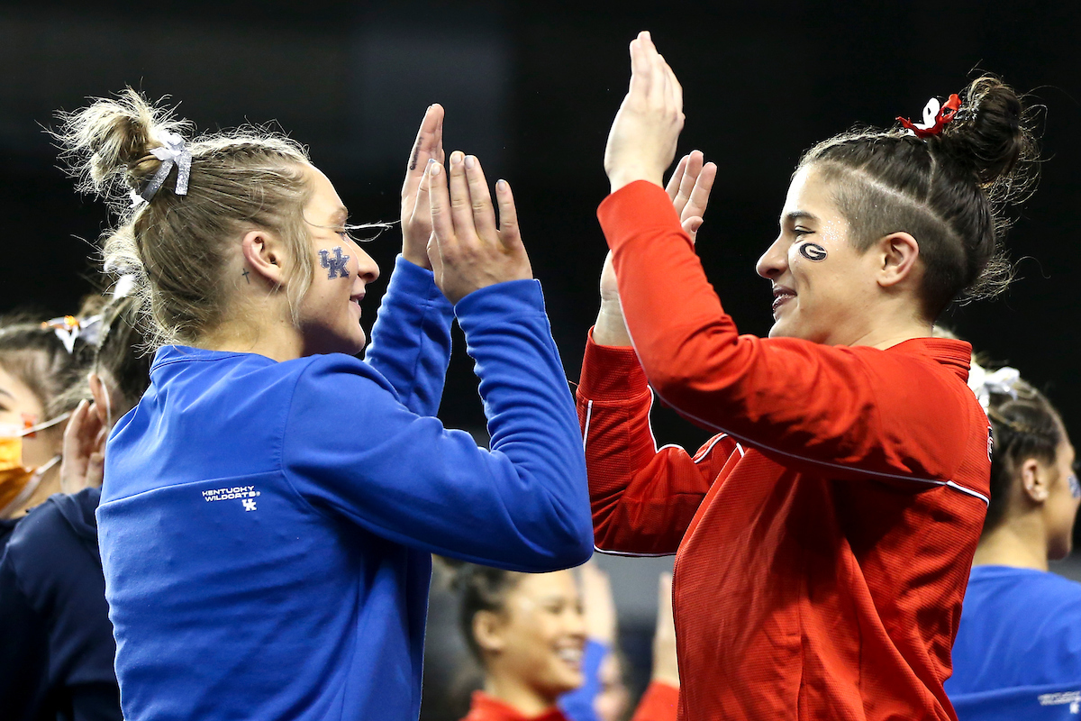Hailey Davis.

Kentucky wins Quad Meet with a score of 197.450.

Photo by Grace Bradley | UK Athletics