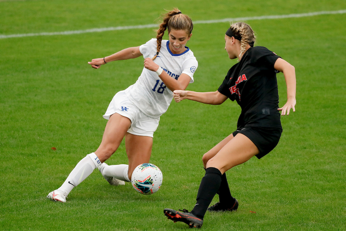Caroline Trout.

UK women’s soccer tied Georgia 1-1 in double OT on Sunday, October 11, 2020, at The Bell in Lexington, Ky.

Photo by Chet White | UK Athletics