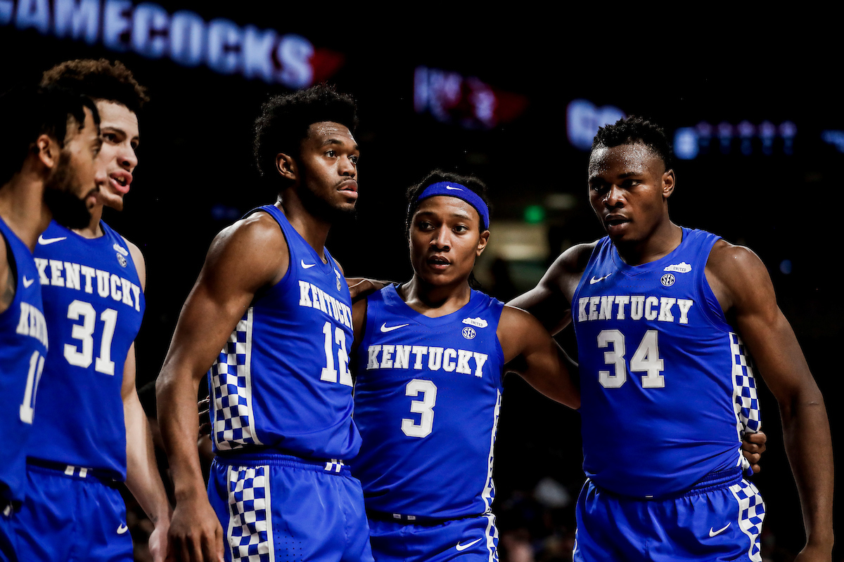 Davion MIntz. Kellan Grady. Keion Brooks Jr. TyTy Washington Jr. Oscar Tshiebwe.

Kentucky beat South Carolina 86-76.

Photos by Chet White | UK Athletics