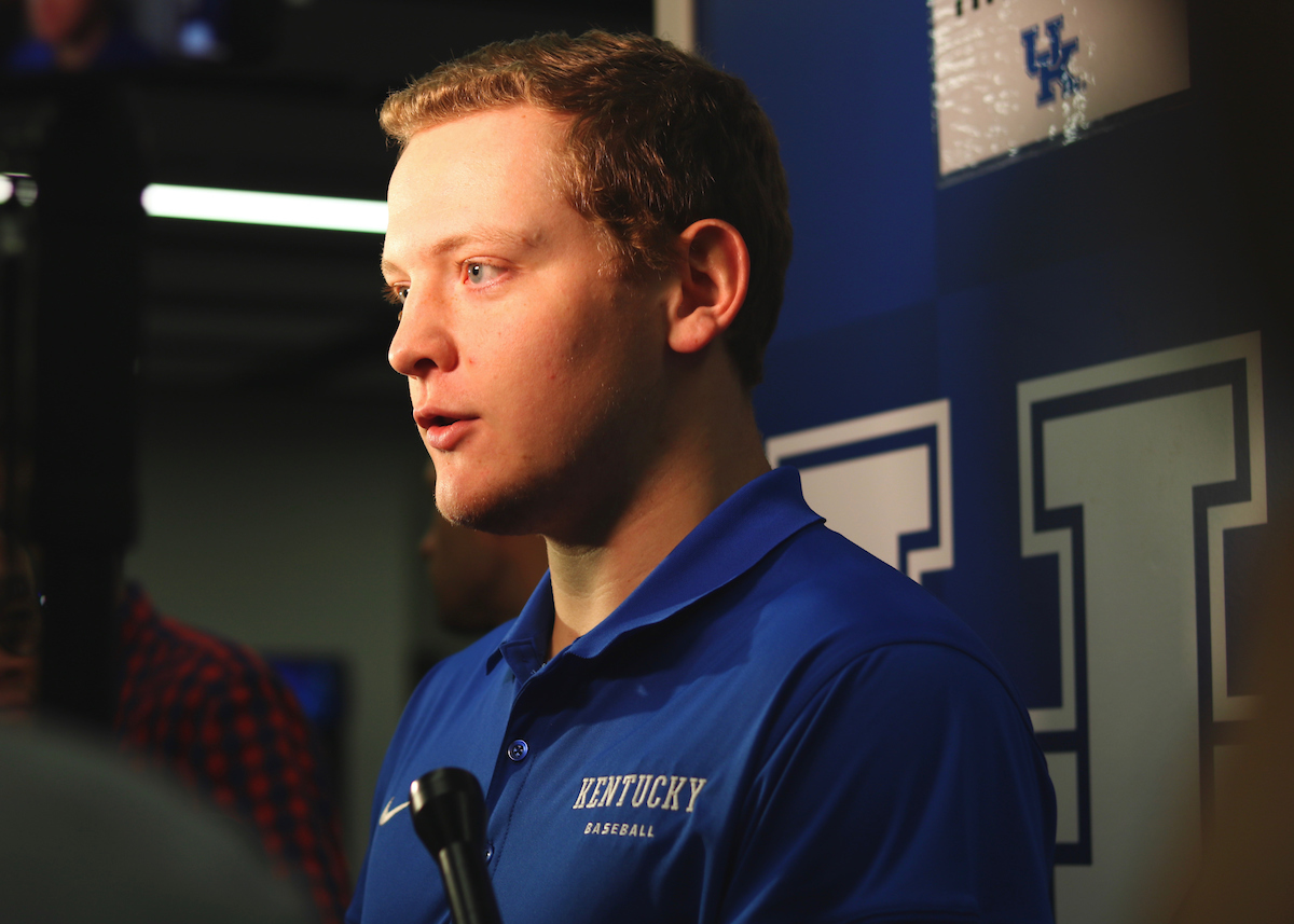 Zack Thompson.

Kentucky Baseball and Softball Media Day on February 5th, 2019.

Photo by Noah J. Richter | UK Athletics