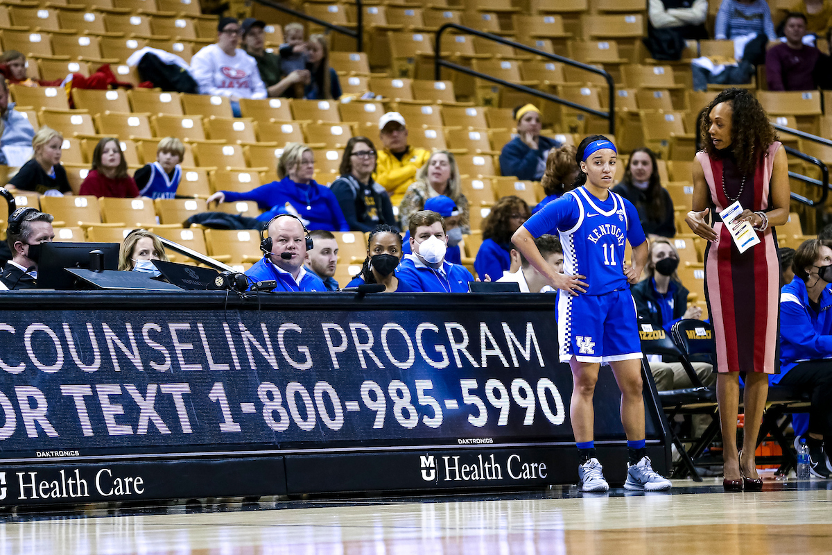 Jada Walker. Kyra Elzy.

Kentucky defeats Missouri 78-63.

Photo by Eddie Justice | UK Athletics