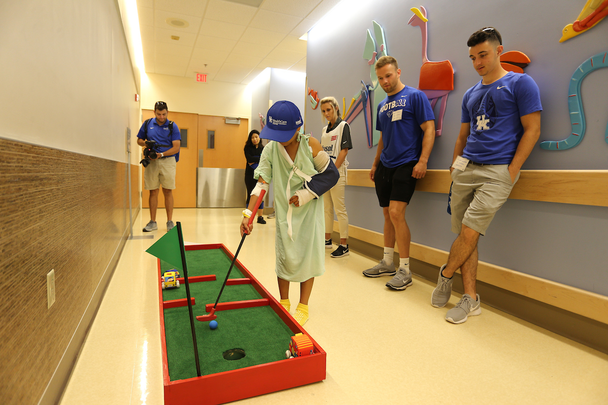 The PGA Tour and select student-athletes partner with the Kentucky Children?s Hospital for a Mini Golf Charity Event on Wednesday, July 18th, 2018 at the Albert B. Chandler Hospital in Lexington, KY.

Photos by Noah J. Richter | UK Athletics