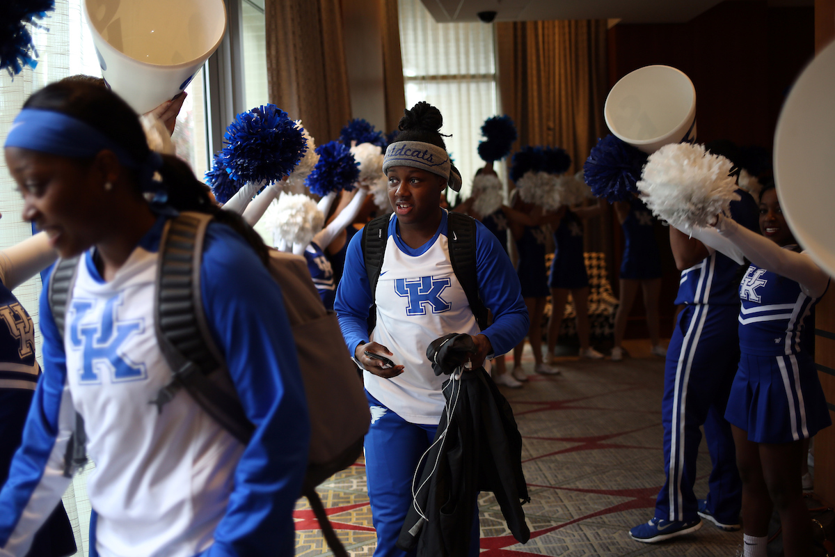 Amanda Paschal

The University of Kentucky women's basketball team beat Alabama in the SEC Tournament on Thursday, March 1, 2018 at Bridgestone Arena in Nashville, TN.

Photo by Britney Howard | UK Athletics