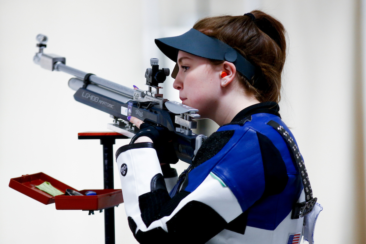 Allison Buesseler. 

Kentucky NCAA Rifle Qualifier. 

Photo By Barry Westerman | UK Athletics