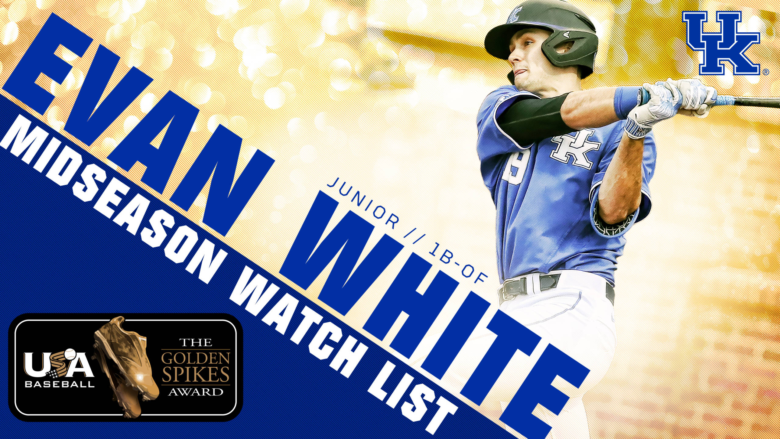 Evan White Named to Golden Spikes Award Midseason Watch List