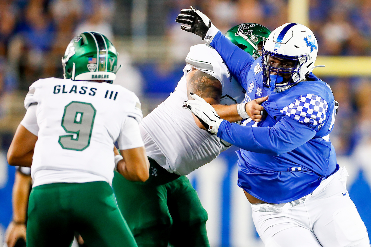 Marquan McCall.

UK beat EMU 38-17.

Photo by Chet White | UK Athletics