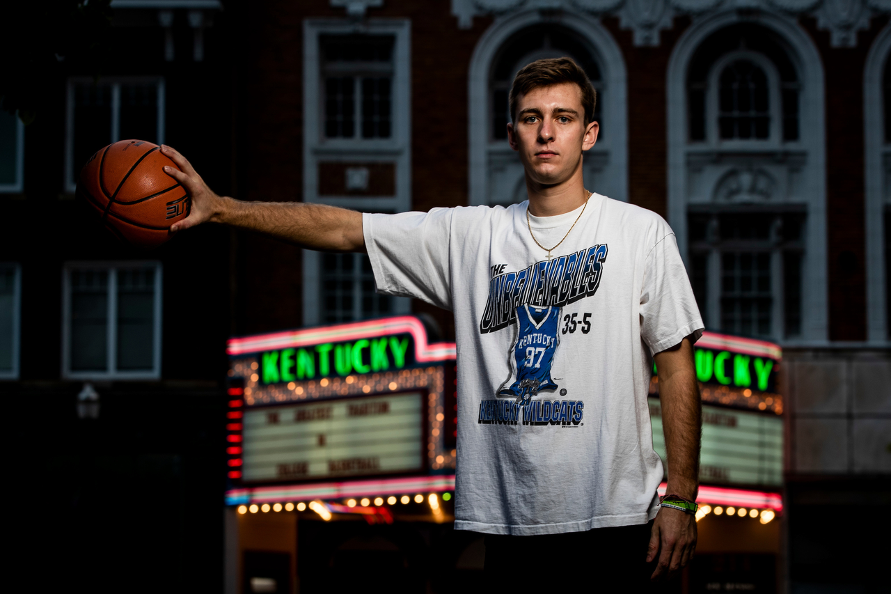 Brennan Canada.

Menâ??s basketball photo shoot at Kentucky Theater. 

Photo by Chet White | UK Athletics