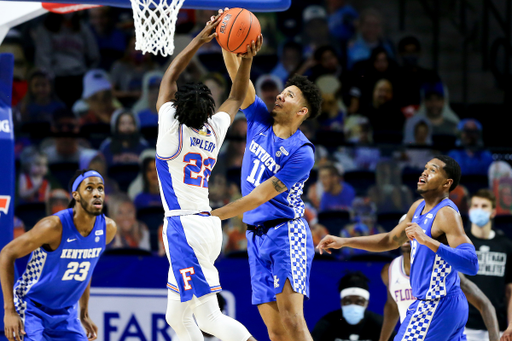 Dontaie Allen. Isaiah Jackson. Keion Brooks Jr.

Kentucky beat Florida 76-58 at the O’Connell Center in Gainesville, Fla.

Photo by Chet White | UK Athletics