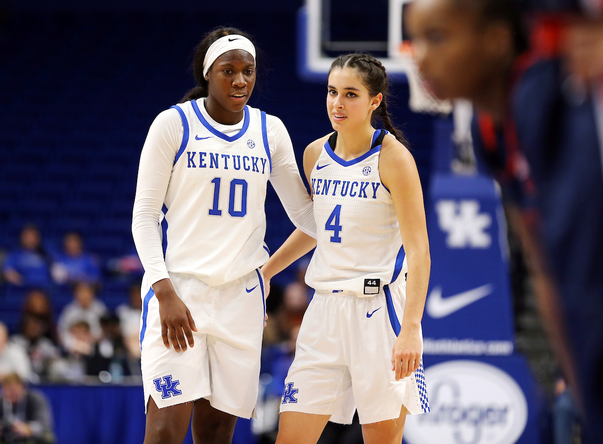 Rhyne Howard, Maci Morris

Women's Basketball beats Virginia 63-51 at Rupp Arena on Thursday, November 15, 2018.

Photo by Britney Howard  | UK Athletics
