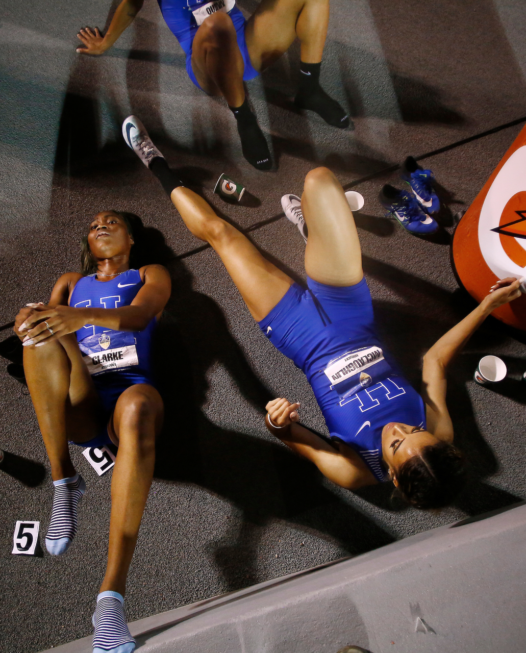 Sydney McLaughlin. Kayelle Clarke.

Day three of the 2018 SEC Outdoor Track and Field Championships on Sunday, May 13, 2018, at Tom Black Track in Knoxville, TN.

Photo by Chet White | UK Athletics