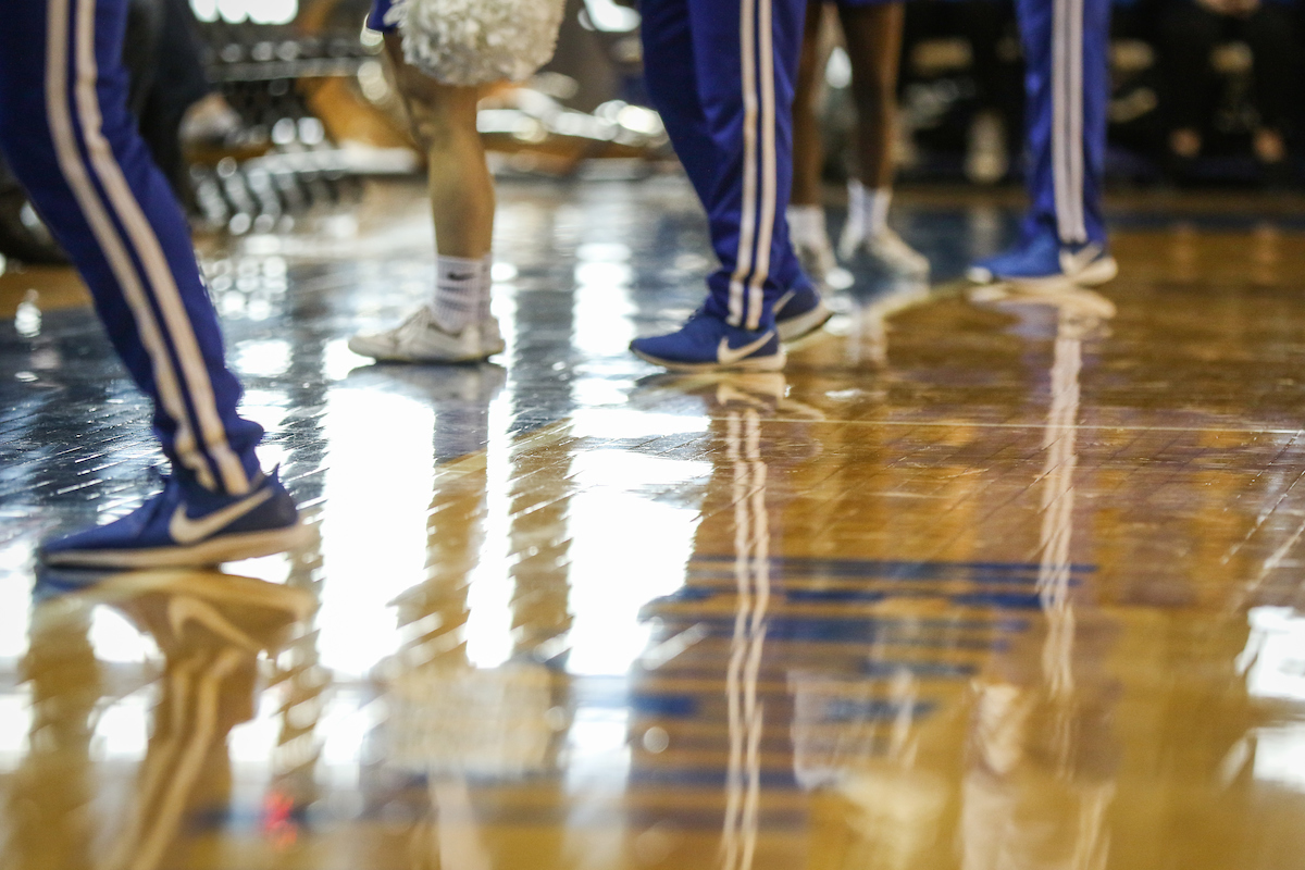 Cheerleaders. 

UK Women's Basketball beat High Point University 71-49 at Memorial Coliseum  on Sunday, November 18th, 2018.

Photo by Eddie Justice | UK Athletics
