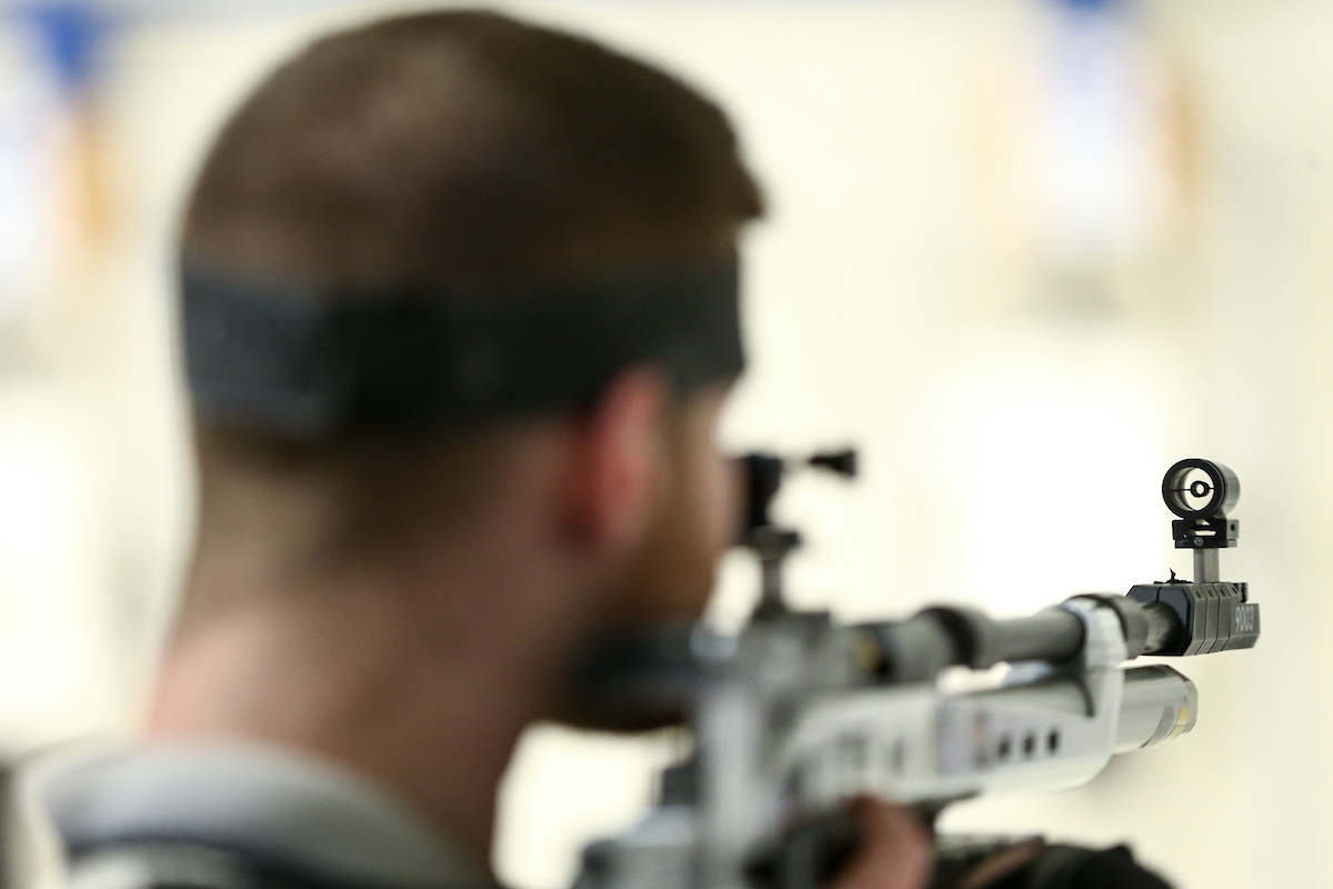 Ian Foos. 

Kentucky vs Morehead State rifle.

Photo by Eddie Justice | UK Athletics