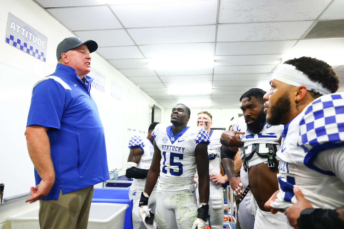 Coach Mark Stoops.

Kentucky beats South Carolina, 16-10.

Photo by Elliott Hess | UK Athletics