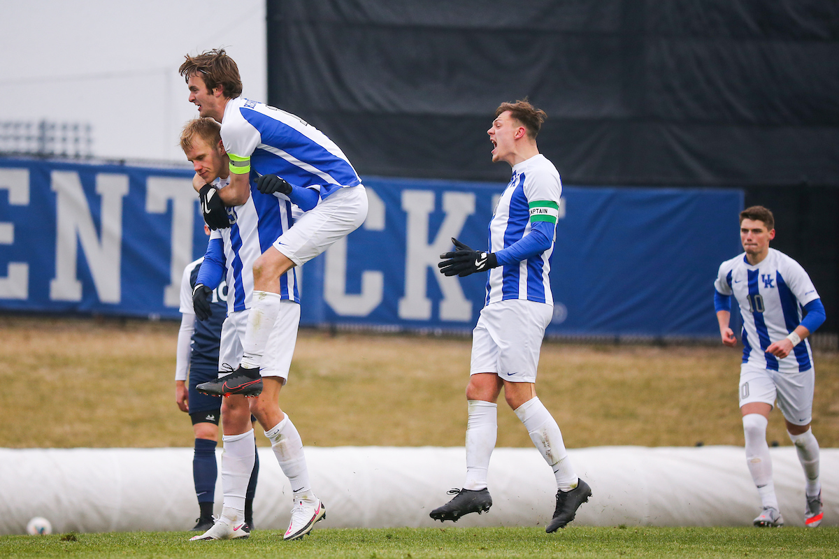 Eythor Bjorgolfsson, Bailey Rouse, Marcel Meinzer, & Jason Wilson.

Kentucky beats Xavier 2-1.

Photo by Grace Bradley | UK Athletics
