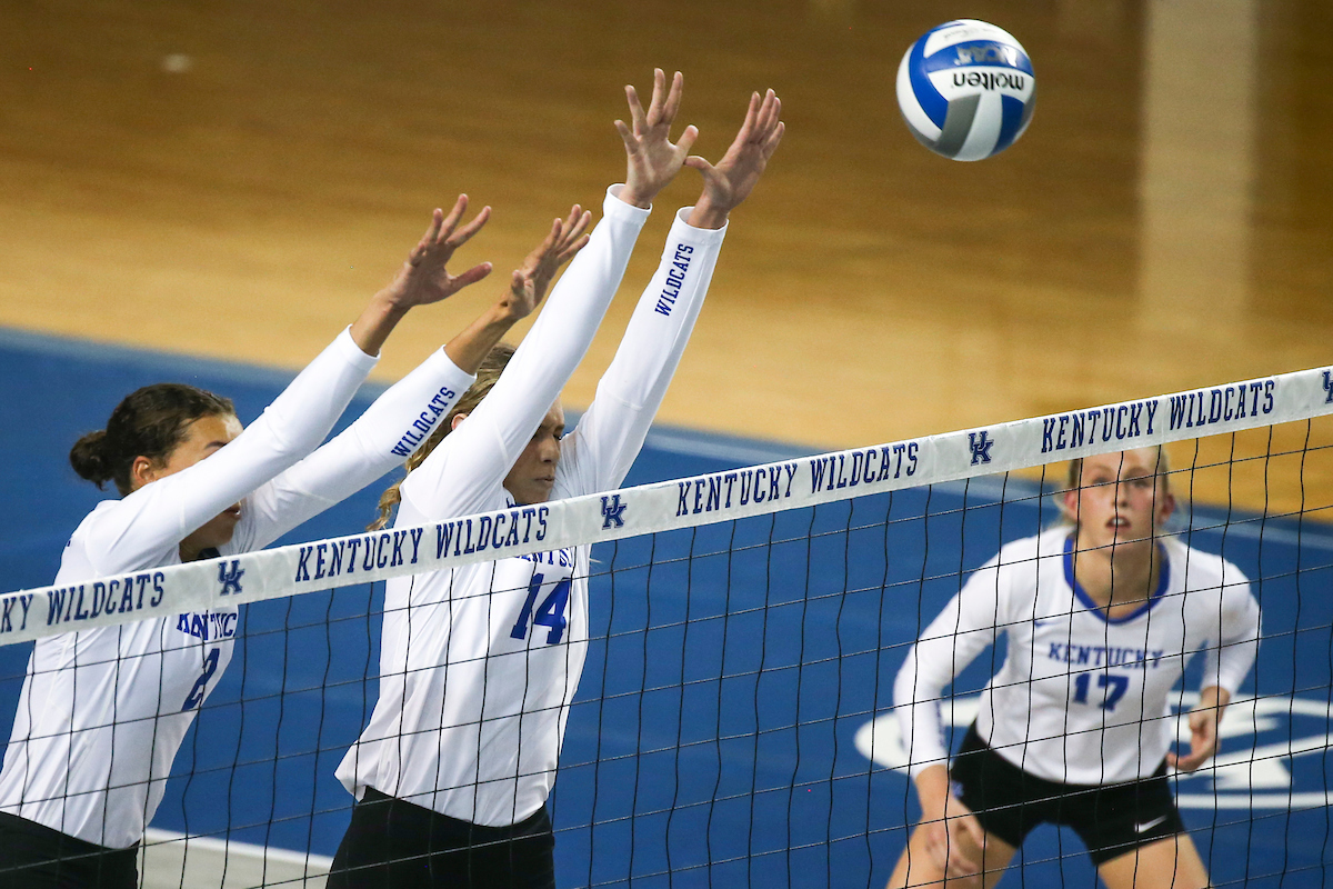 Madi Skinner, Bella Bell.

Kentucky sweeps Alabama 3-0.

Photo by Grace Bradley | UK Athletics