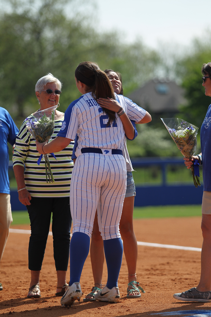 Hannah Huffman.

The University of Kentucky softball team during Game 1 against South Carolina for Senior Day on Sunday, May 6th, 2018 at John Cropp Stadium in Lexington, Ky.

Photo by Quinn Foster I UK Athletics