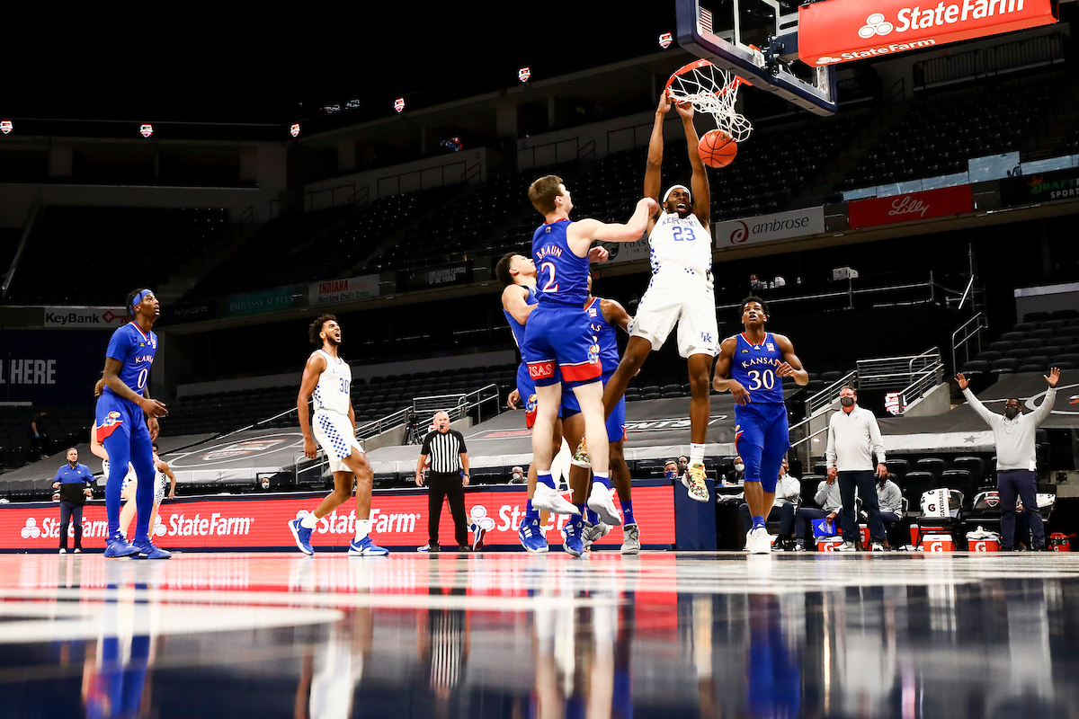 Isaiah Jackson.

Kentucky falls to Kansas, 65-62, in the State Farm Champions Classic.

Photo by Chet White | UK Athletics