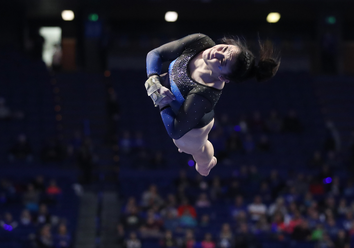 AUBREE ROSA.

The University of Kentucky gymnastics team beat Ball State, Southeast Missouri, and George Washington on Friday, January 5, 2017 at Rupp Arena in Lexington, Ky.

Photo by Elliott Hess | UK Athletics