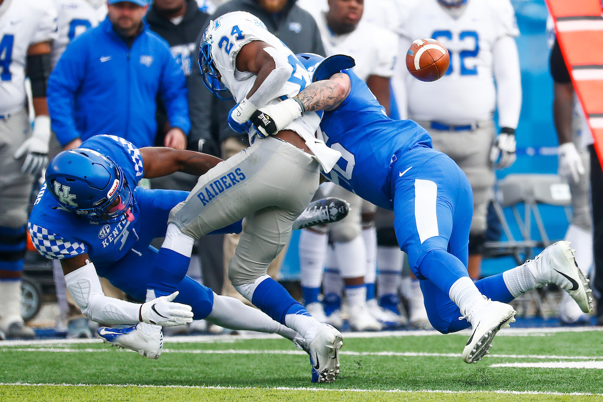 Kash Daniel. Mike Edwards.

UK football beats MTSU 34-23 on Senior Day at Kroger Field.

Photo by Chet White | UK Athletics