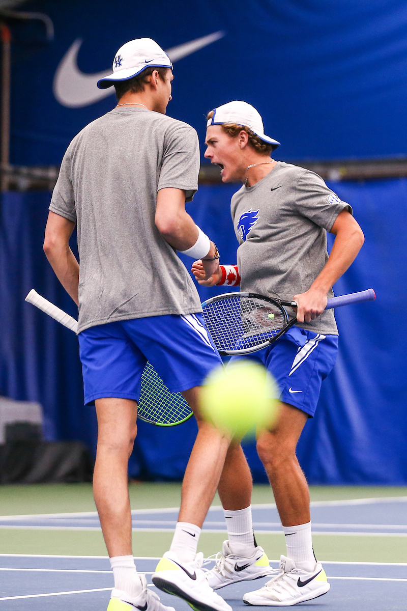 Alexandre Leblanc & Liam Draxl.

Kentucky defeats Virginia Tech 5-2.

Photo by Grace Bradley | UK Athletics