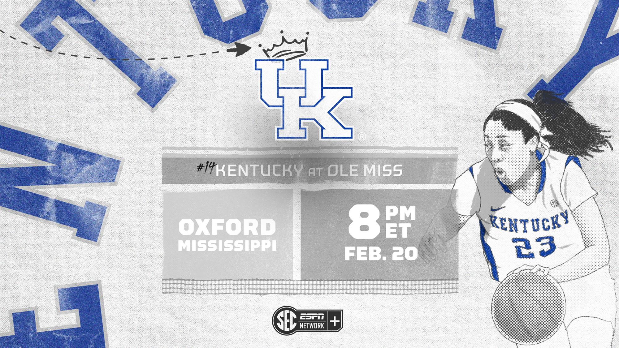 No. 14 Kentucky Faces Ole Miss Thursday in Oxford