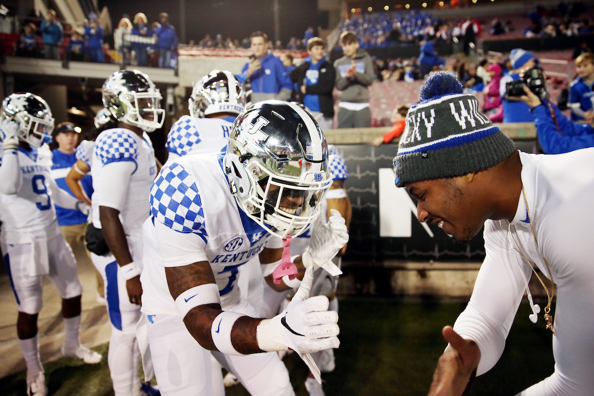 Derrick Baity, Mike Edwards

UK football beats Louisville 56-10 at Cardinal Stadium. 

Photo by Britney Howard  | UK Athletics