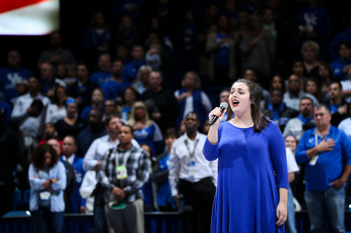 National Anthem. 

2018 Blue-White game.

Photo by Chet White | UK Athletics