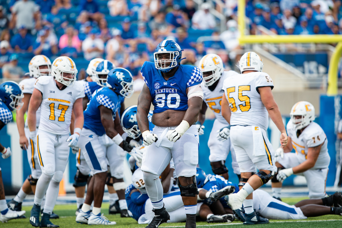 Marquan McCall

UK beats UTC, 28-23.

Photo by Jacob Noger | UK Athletics