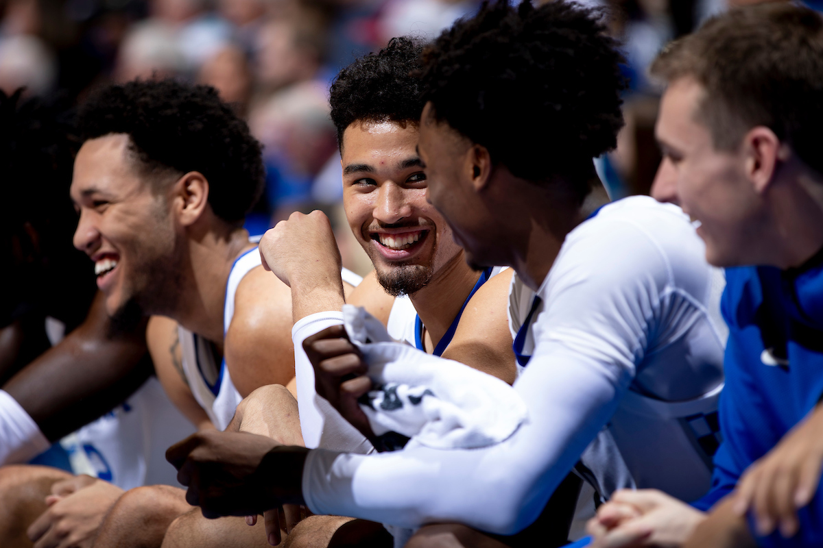 EJ Montgomery. Johnny Juzang. Ashton Hagans. Brennan Canada.

Kentucky beat Mount St. Mary’s 82-62.

Photo by Chet White | UK Athletics